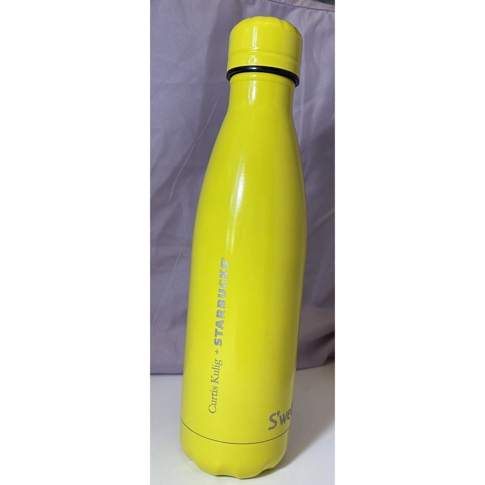 Starbucks x S'well‎ Yellow Water Bottle Curtis Kulig Love Me Stainless Steel